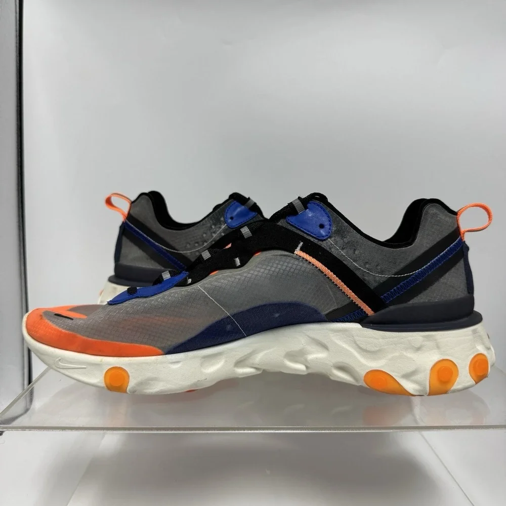 Nike React Element 87 Thunder Blue/Total Orange Sneaker AQ1090-004 Men's Size 13